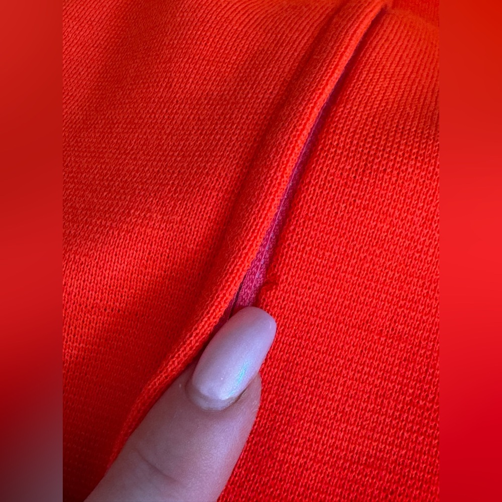 60s Vintage Bright Orange Knit Scooter Dress Sz M - Picture 11 of 13